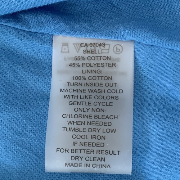 💕💕ELIE TAHARI French Blue Button Down Gathered Sleeve Midi Dress, size 6 US💕 - Picture 8 of 10